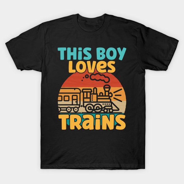 Kids This Boy Loves Trains - Train lover product T-Shirt by theodoros20